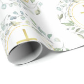 Gouden Christelijk Kruis met Laurierkrans Cadeaupapier (Rol Hoek)