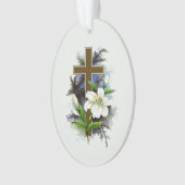 Gouden christelijk kruis ornament (voorkant)