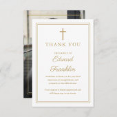 Gouden Christelijke Feest van het Leven Begrafenis Bedankkaart (Voorkant / Achterkant)