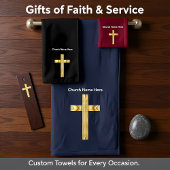 Gouden Christelijke geloofskruis met monogram Bad Handdoek