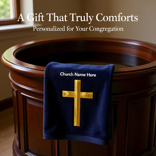 Gouden Christelijke geloofskruis met monogram Bad Handdoek