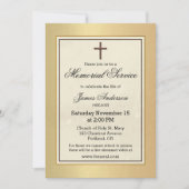 Gouden Christelijke Klassieke Rouwservice Kaart (Voorkant)