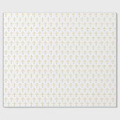 Gouden Christelijke kruisen op wit Cadeaupapier (Vlak)