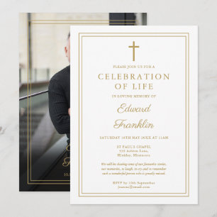 Gouden Christelijke Viering Van Het Leven Funeral  Kaart