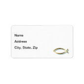 Gouden Christelijke vis Etiket (Voorkant)