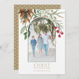 Gouden Christus is Geboren Religieuze Kerstkaart