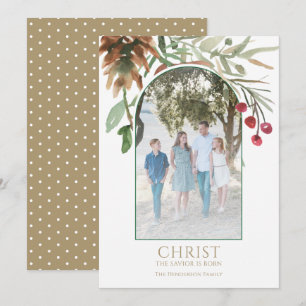 Gouden Christus is Geboren Religieuze Kerstkaart