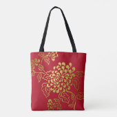Gouden Chrysanthemum op elke kleur Canvas tas (Achterkant)