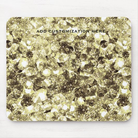 Gouden Chunky Glitter Feestelijke  Muismat (Voorkant)