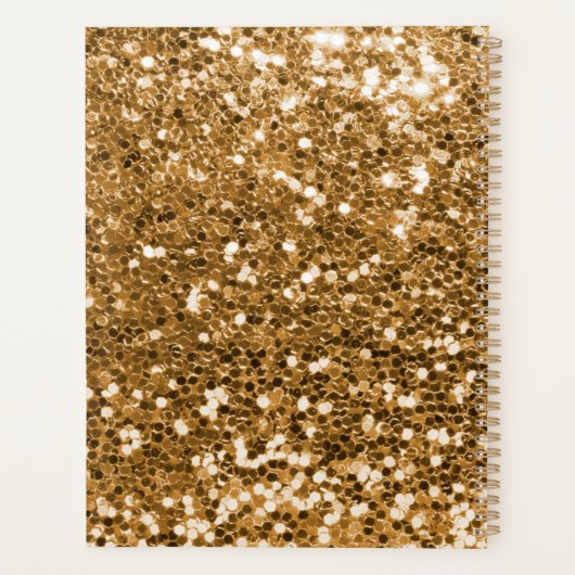 Gouden Chunky Glitter Gepersonaliseerd 2025 Planner (Achterkant)