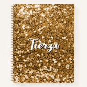 Gouden Chunky Glitter gepersonaliseerd Notitieboek (Voorkant)