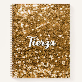 Gouden Chunky Glitter gepersonaliseerd Notitieboek
