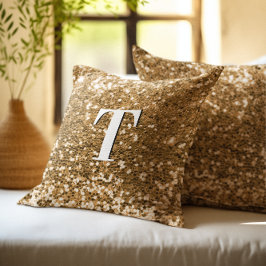 Gouden Chunky Glitter Monogrammed Kussen