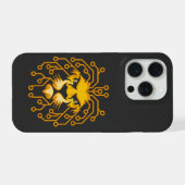 Gouden Circuit Leeuw iPhone 15 Hoesje Pro Case (Achterkant horizontaal)