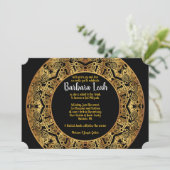 GOUDEN Circulaire Bat Mitzvah Uitnodiging (Staand voorkant)