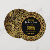 GOUDEN Circulaire Bat Mitzvah Uitnodiging (Voorkant / Achterkant)