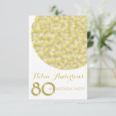 Gouden Cirkel 80e Verjaardagsfeestuitnodiging Kaart (Staand voorkant)