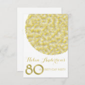 Gouden Cirkel 80e Verjaardagsfeestuitnodiging Kaart (Voorkant / Achterkant)