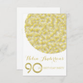 Gouden Cirkel 90e Verjaardagsfeestuitnodiging Kaart (Voorkant / Achterkant)