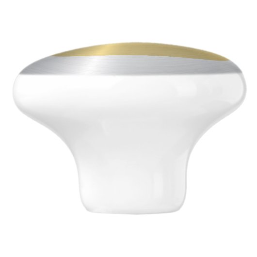 Gouden cirkel met een zilverrand keramische knop (Zijkant)