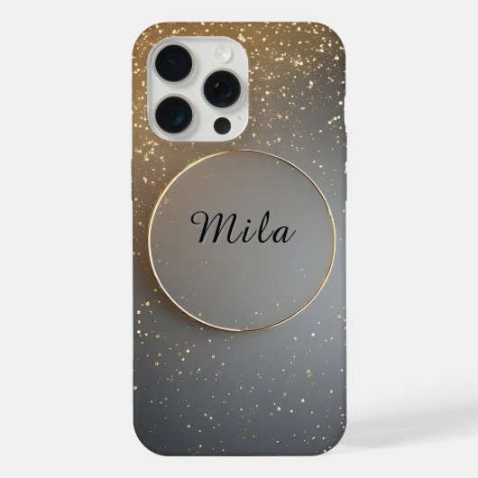Gouden Cirkel Minimalistisch Ontwerp iPhone Hoesje (Achterkant)
