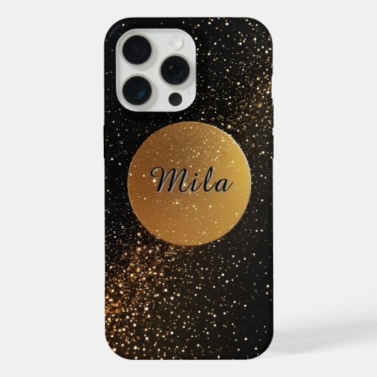 Gouden Cirkel Minimalistisch Ontwerp iPhone Hoesje (Achterkant)