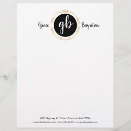 Gouden cirkel, monogram logo briefhoofd