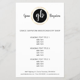 Gouden cirkel, monogram logo flyer