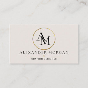 Gouden Cirkel Monogram Minimalistische Zakelijke K Visitekaartje