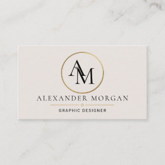 Gouden Cirkel Monogram Minimalistische Zakelijke K Visitekaartje