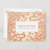 Gouden cirkel patroon roze koraal briefkaart (Voorkant / Achterkant)