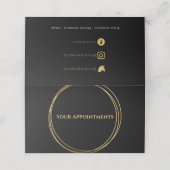 Gouden cirkel stylist afspraken kaart (Buitenkant ongevouwen)