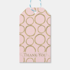 Gouden Cirkels & Blozend Roze Modern Trendy Chic Cadeaulabel