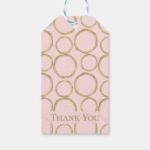 Gouden Cirkels & Blozend Roze Modern Trendy Chic Cadeaulabel (Achterkant)