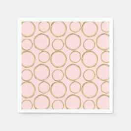 Gouden Cirkels & Blozend Roze Modern Trendy Chic Servet