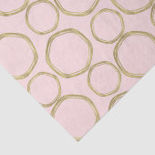 Gouden Cirkels & Blozend Roze Modern Trendy Chic Tissuepapier (Detail)