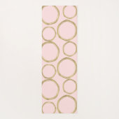 Gouden Cirkels & Blozend Roze Modern Trendy Chic Yogamat (Achterkant)