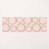 Gouden Cirkels & Blozend Roze Modern Trendy Chic Yogamat (Voorkant (horizontaal))