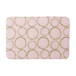 Gouden Cirkels & Blozende Roze Moderne Trendy Badmat