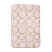 Gouden Cirkels & Blozende Roze Moderne Trendy Badmat (Voorkant Verticaal)
