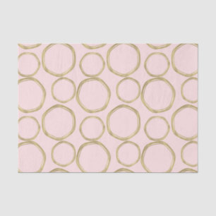 Gouden Cirkels & Blozende Roze Moderne Trendy Chic Tissuepapier