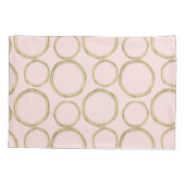 Gouden Cirkels & Blozende Roze Moderne Trendy Mod Kussensloop (Achterkant)