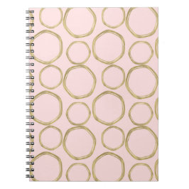 Gouden Cirkels & Blozende Roze Moderne Trendy Notitieboek