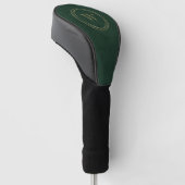 Gouden Cirkels Donkergroene Monogram Golfheadcover (Schuin)