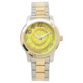 Gouden Cirkels Gele Lussen Time Watch Horloge