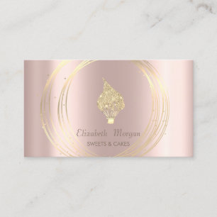 Gouden Cirkels Glitter Garde Rose Goud Visitekaartje
