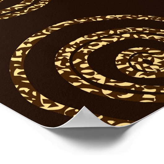 Gouden cirkels: Hand getrokken patroon Poster (Hoek)