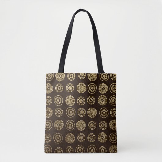 Gouden cirkels: Hand getrokken patroon Tote Bag (Voorkant)