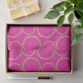 Gouden Cirkels & Heet Roze Helder Mooi Moderne Tre Tissuepapier (Geschenk)