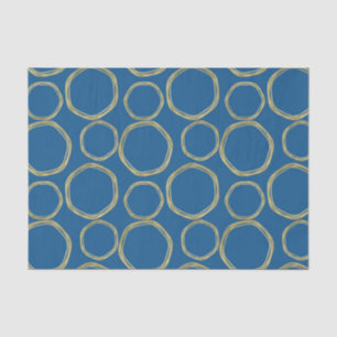 Gouden Cirkels & Helderblauw Modern Trendsettend Tissuepapier